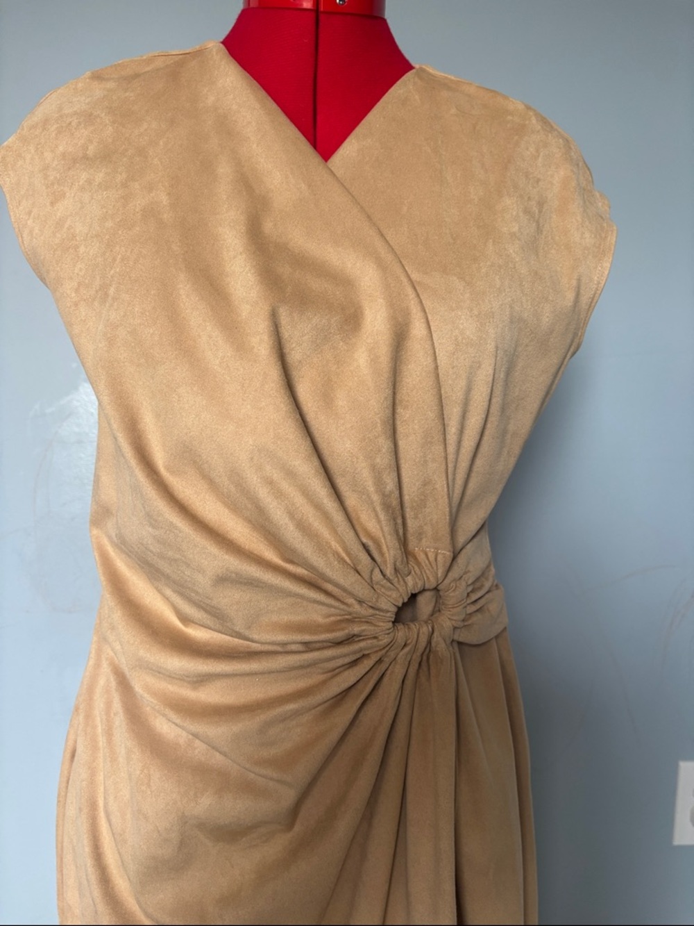 Tommy Bahama Camel Taupe Ring-Detail Sleeveless Mini Dress - Picture 2 of 3